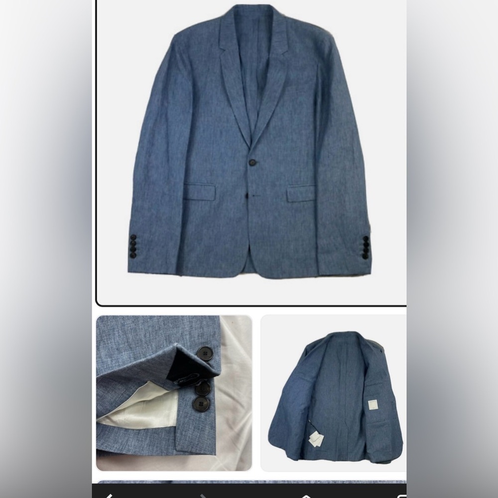 Sandro France Classic Blue linen Sport Coat with Excellent Condition